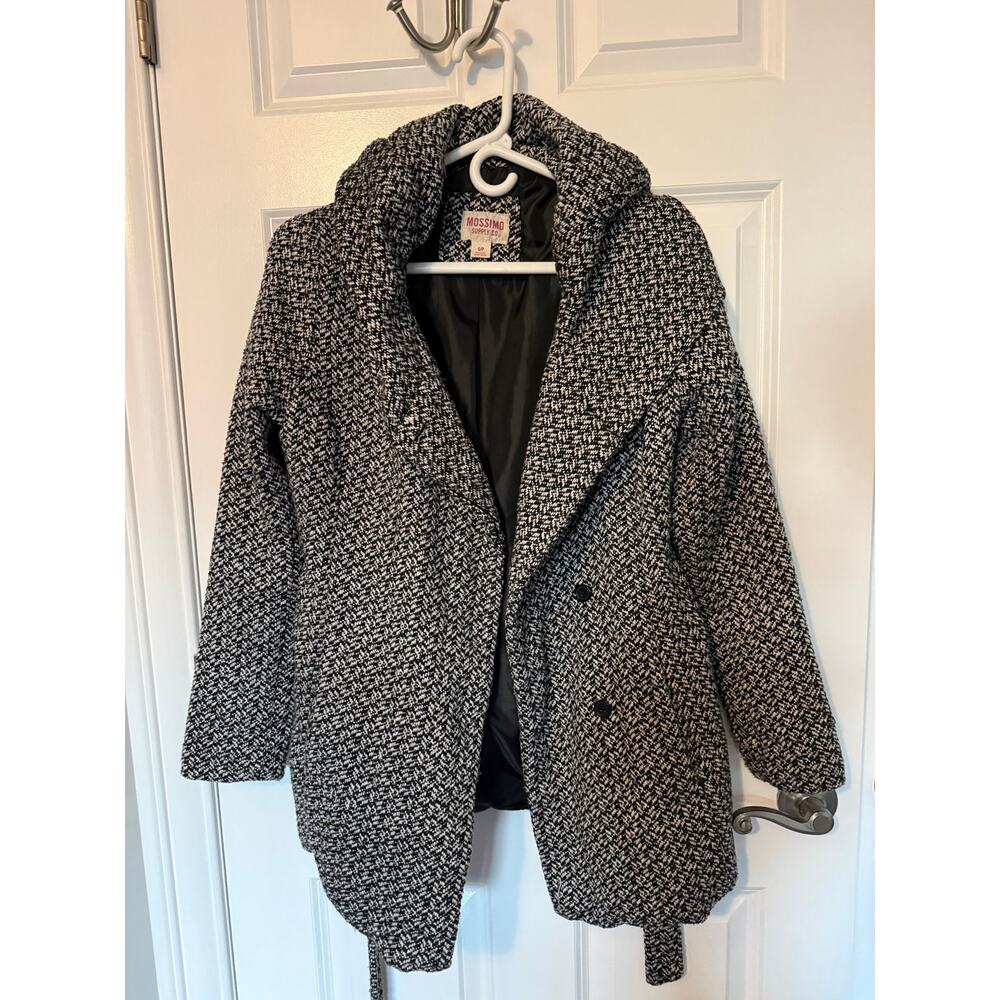 Mossimo Supply Co. Women’s Textured Tweed Coat – Black/White – Size S